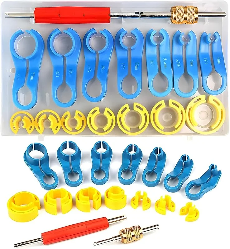 JNNJ 16Pcs Kit per La Rimozione del Tubo del Carburante, Strumento Rimozione Tubo Radiatore Olio, Strumento di Disconnessione della Carburante CA, Tubo Carburante Raccordo a Sgancio Rapido Strumenti — Riscaldamento