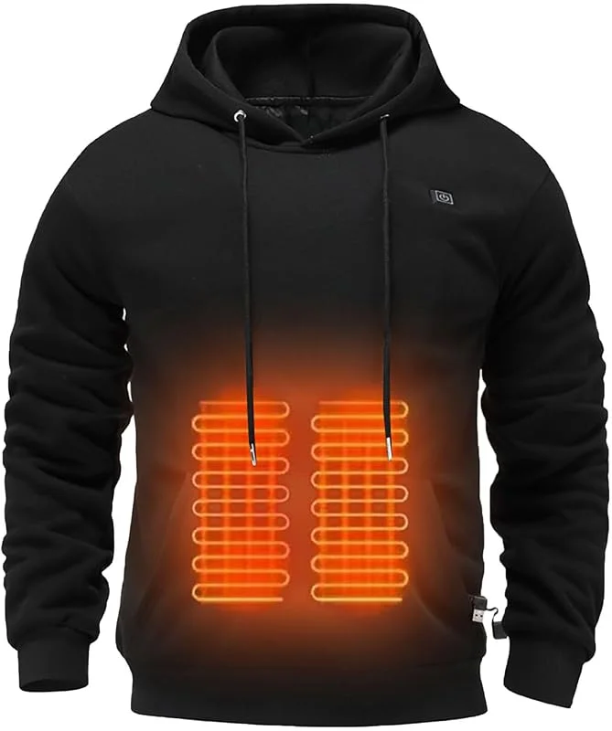Generisch Felpa con cappuccio da uomo con funzione di riscaldamento per inverno, casual, senza batteria — Abbigliamento riscaldato