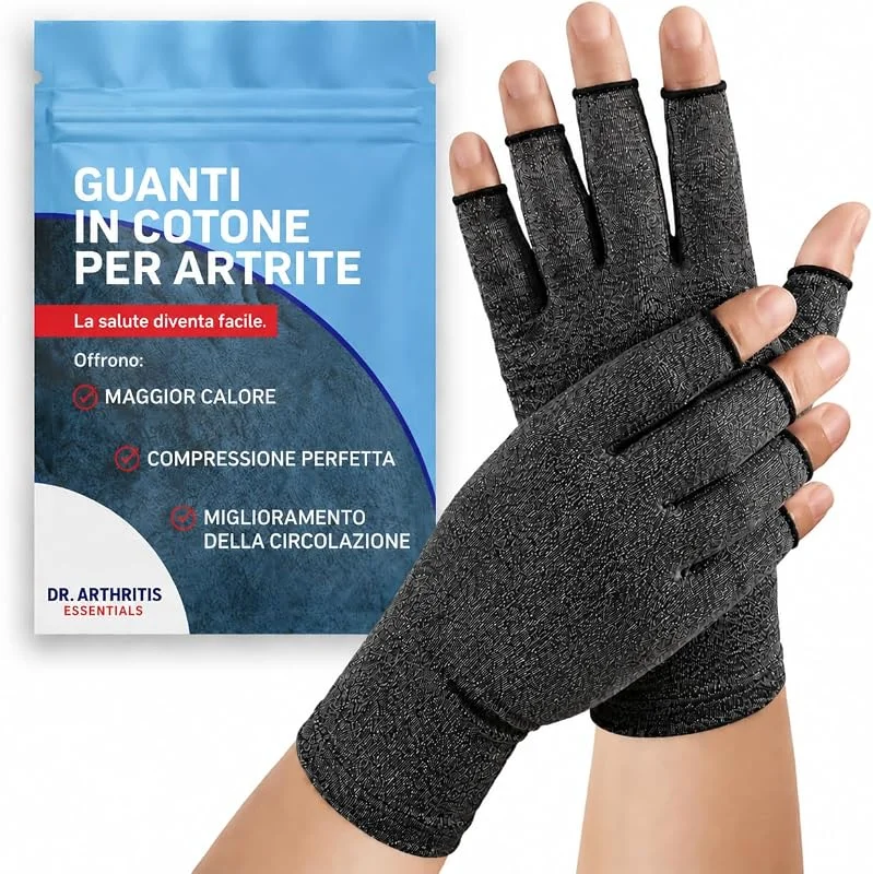 Dr. Arthritis Guanti per Artrosi alle Mani – Guanti senza Dita a Compressione per Tunnel Carpale e Sindrome di Raynauds — Abbigliamento riscaldato