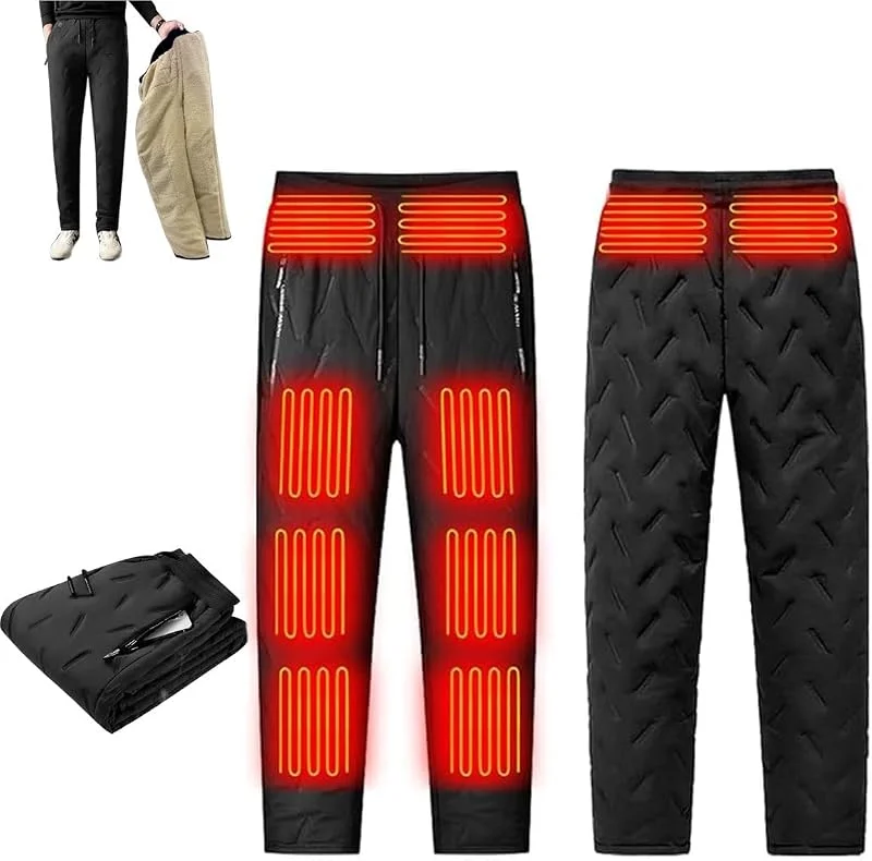 Pantaloni Riscaldati, Pantaloni Riscaldanti Elettrici USB A 10 Zone Winter Warm, Pantaloni Outdoor Invernali Softshell, 3 Impostazioni di Temperatura (Senza Batteria), One Color, L — Abbigliamento riscaldato