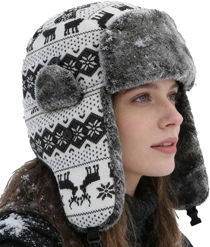 Generico Berretto Riscaldato Ushanka A Regolazione Tripla E Antivento — Abbigliamento riscaldato