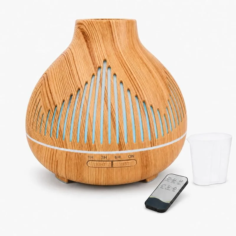 Diffusore di Aromi e oli Essenziali 400ml -Venature del Legno Chiaro — Umidificatore