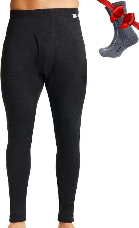 Merino.tech Pantaloni Termici Lana Merino Uomo Intimo + Calzini — Abbigliamento riscaldato