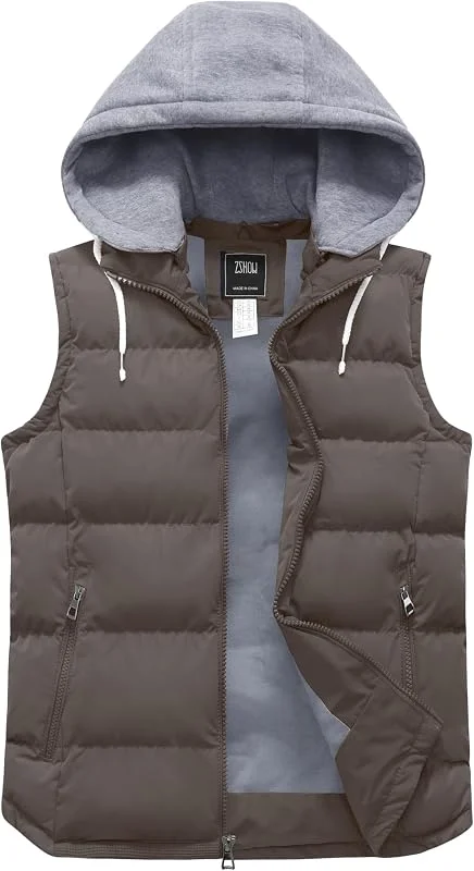 ZSHOW Gilet Uomo Invernale con Cappuccio Leggero Imbottito Smanicato — Abbigliamento riscaldato