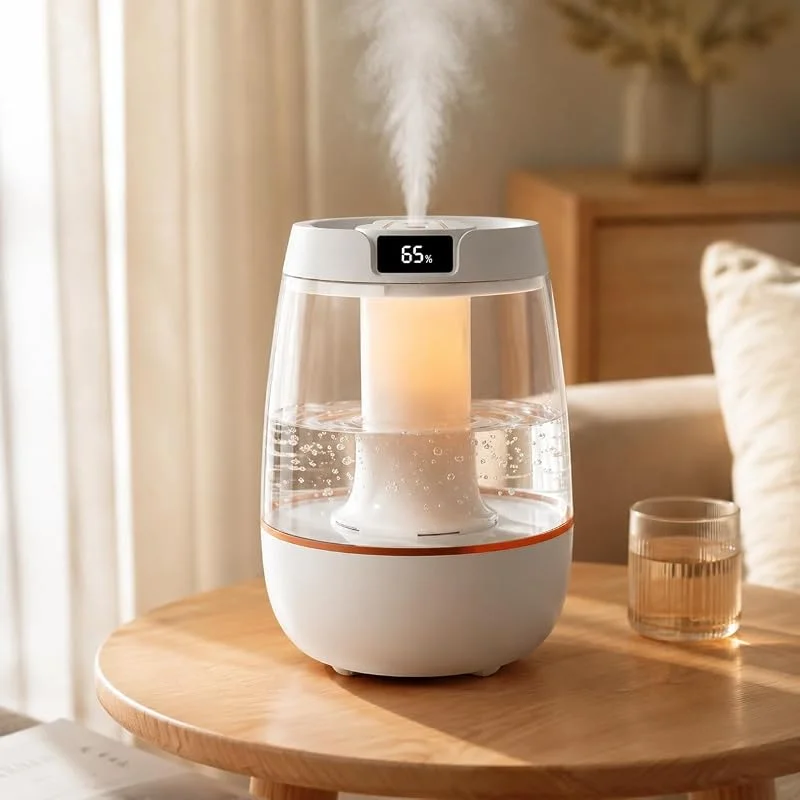 Umidificatore - Umidificatore senza acqua con spegnimento automatico e grande serbatoio per la casa, umidificatore a nebbia fredda ultra silenzioso con umidificatori a luce notturna