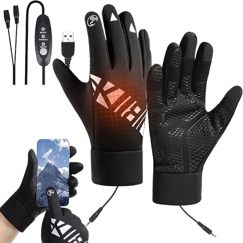 Guanti Riscaldati USB Impermeabili Touchscreen Antiscivolo 3 Livelli — Abbigliamento riscaldato