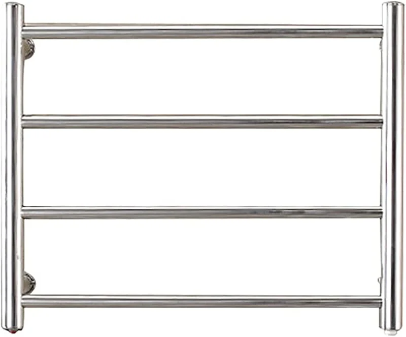 Generico Scaldasalviette Elettrico da Parete, scaldasalviette in Acciaio Inox 304, 58 W, scaldasalviette a Risparmio energetico, 4 Barre, scaldasalviette per Bagno, Cromato, cablato — Riscaldamento