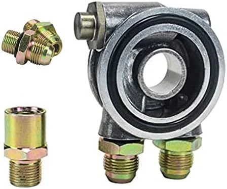 Piastra filtro radiatore olio, adattatore filtro olio in alluminio AN8 Adattatore raffreddamento filtro olio sandwich Adattatore radiatore piastra olio (AN8+3, 4"-UNF-16) — Riscaldamento