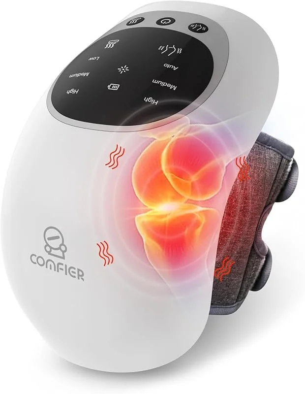 COMFIER Massaggiatore al ginocchio con calore, cuscino riscaldante wireless per alleviare il dolore al ginocchio — Abbigliamento riscaldato