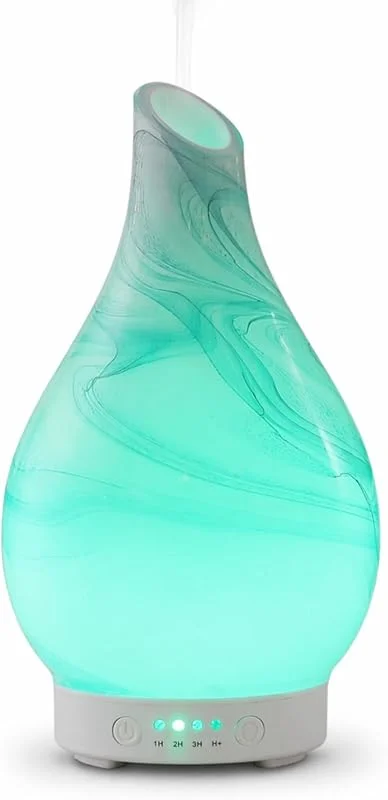 Zen'Aroôme - Diffusore Yangtze Ad Ultrasuoni per Aromaterapia a Freddo - Umidificatore Elettrico Con Vetreria Decorativa e Illuminazione LED