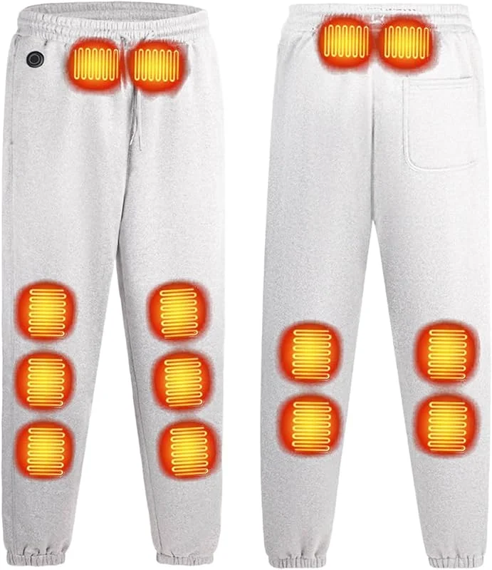 Pantaloni invernali per il tempo libero con tecnologia di riscaldamento, pantaloni da jogging da uomo, invernali, pantaloni lunghi da allenamento, elasticizzati, larghi, in cotone, moderni, a gamba — Abbigliamento riscaldato