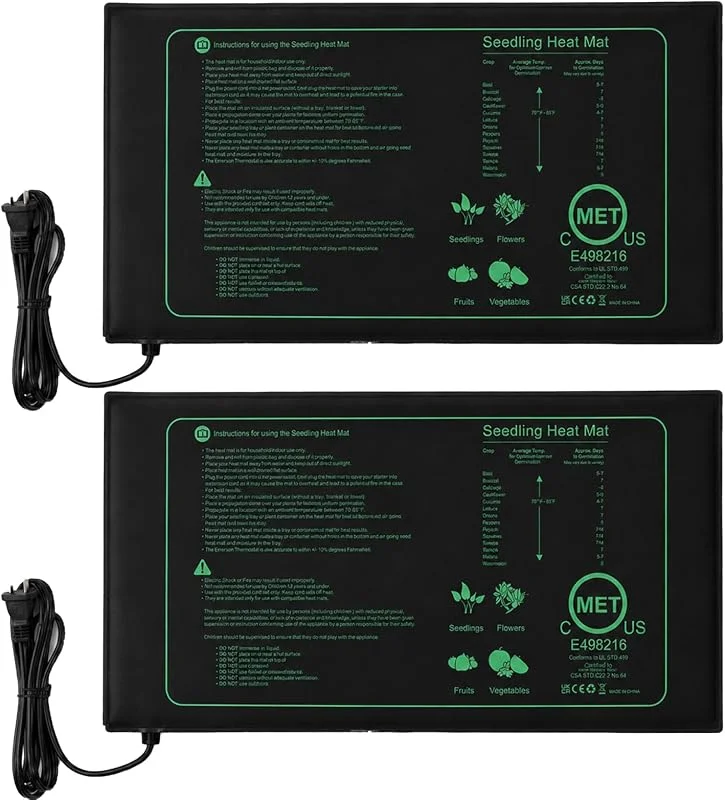 Nikou 2 Pezzi Tappetino Riscaldante Per Piante e Rettili, 52 x 25 cm — Riscaldamento