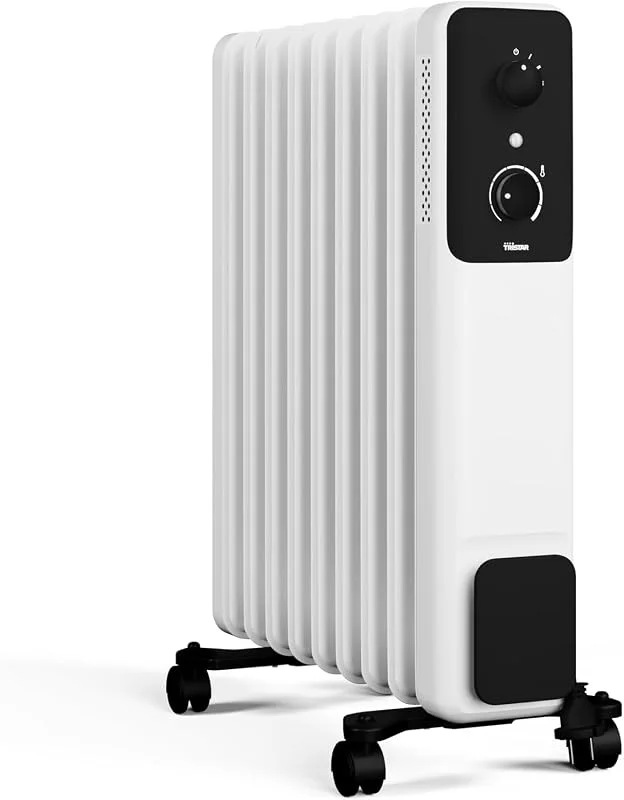 Tristar Radiatore ad Olio - 9 Alette - 2000 W - 3 Livelli di Potenza - Termostato Regolabile - Protezione Anti-surriscaldamento e Anti-ribaltamento - Silenzioso e Facile da Spostare KA-5379