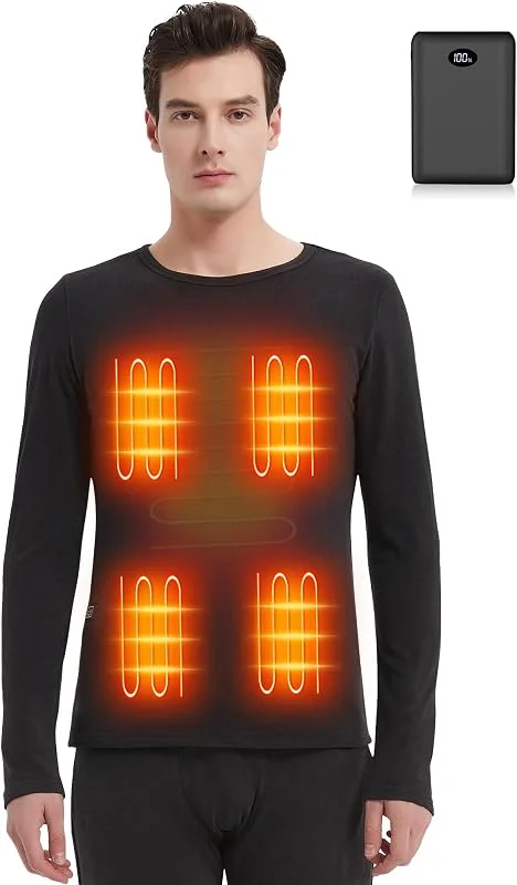 Maglia termica da uomo con Power Bank, a maniche lunghe, strato base — Abbigliamento riscaldato
