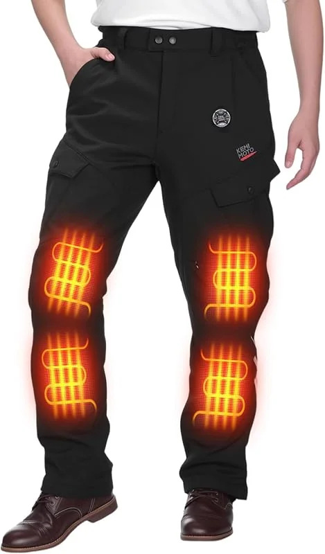 KEMIMOTO Pantaloni Moto Riscaldati con 10000mAh, Pantaloni Moto Invernali — Abbigliamento riscaldato
