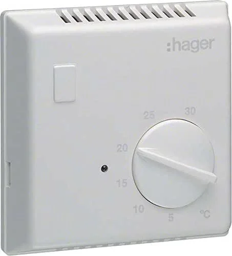 Hager EK053 - Termostato per ambiente con apertura, LED bimetallico — Riscaldamento