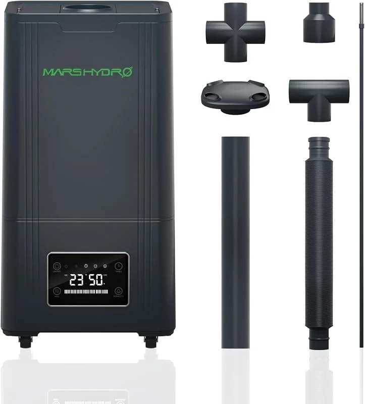 MARS HYDRO Umidificatore per piante da 15 l, con umidità regolabile, funzione timer e funzionamento silenzioso per tenda da terra, impianto interno, camera da letto