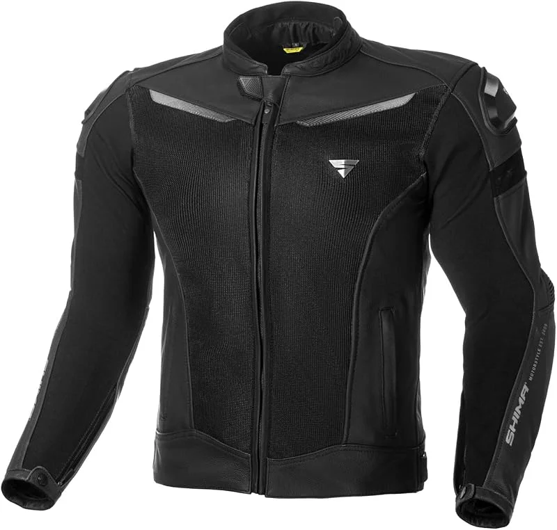 SHIMA PISTON, Giacca da motociclista in pelle e maglia da uomo con protezioni — Abbigliamento riscaldato