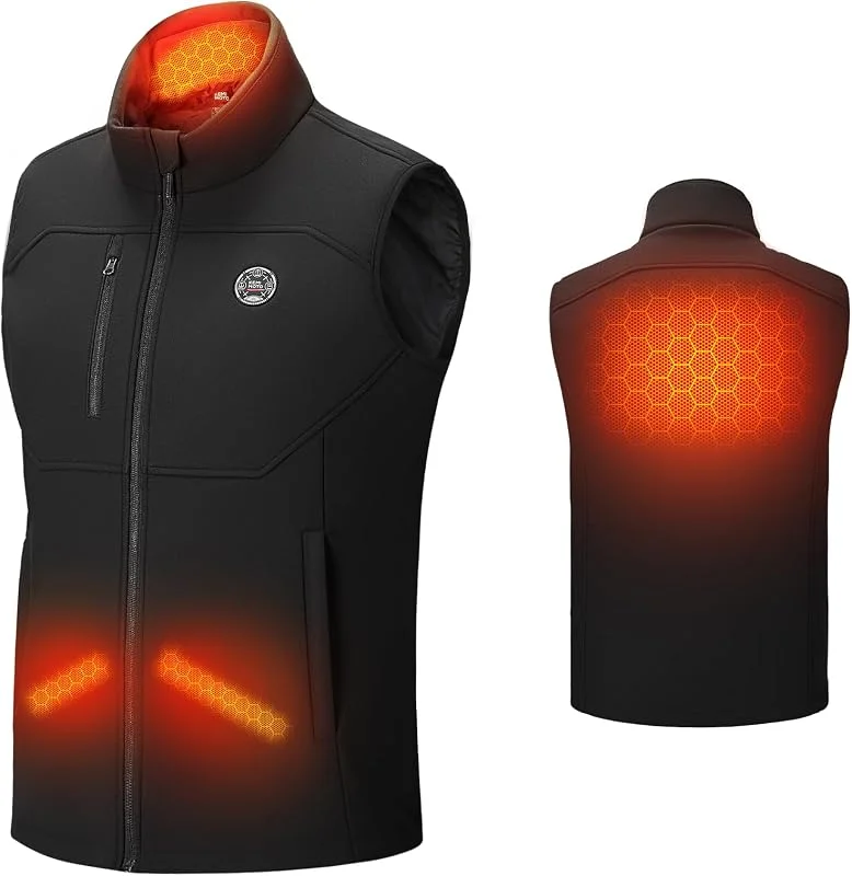 KEMIMOTO Gilet Riscaldato Uomo Donna, Giubbotto Riscaldato con Funzione Scaldamani, Gilet Termico Uomo con Batteria da 10000 mAh, per Sci Pesca Moto Escursionismo — Abbigliamento riscaldato