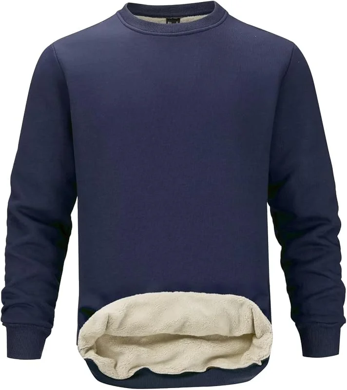 Uomo Felpa Pile Maglione Girocollo Pullover — Abbigliamento riscaldato