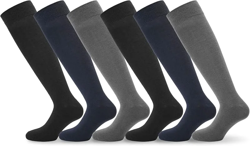 Calze Termiche Uomo Caldo Cotone, 6 Paia - Calze Lunghe Uomo Cotone, Eleganti Traspiranti Morbide per Ufficio e Uso Quotidiano, 40-45 — Abbigliamento riscaldato