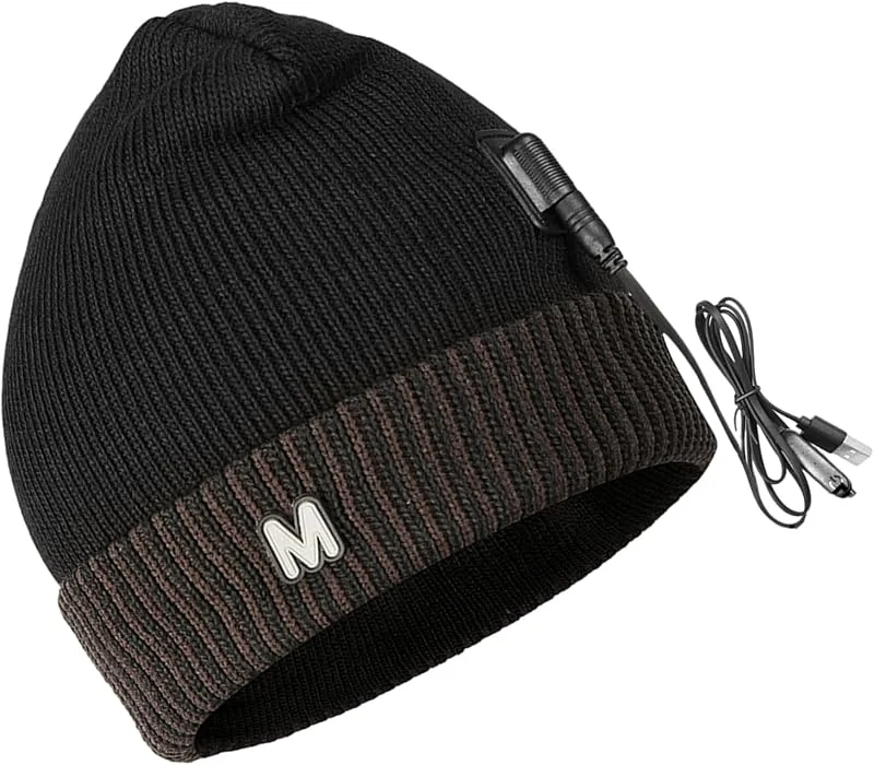 Riscaldamento elettrico alimentato tramite USB, lavabile in lavatrice, cappello per pendolarismo e attività all'aperto, berretto riscaldato in maglia con calore regolabile riscaldamento — Abbigliamento riscaldato