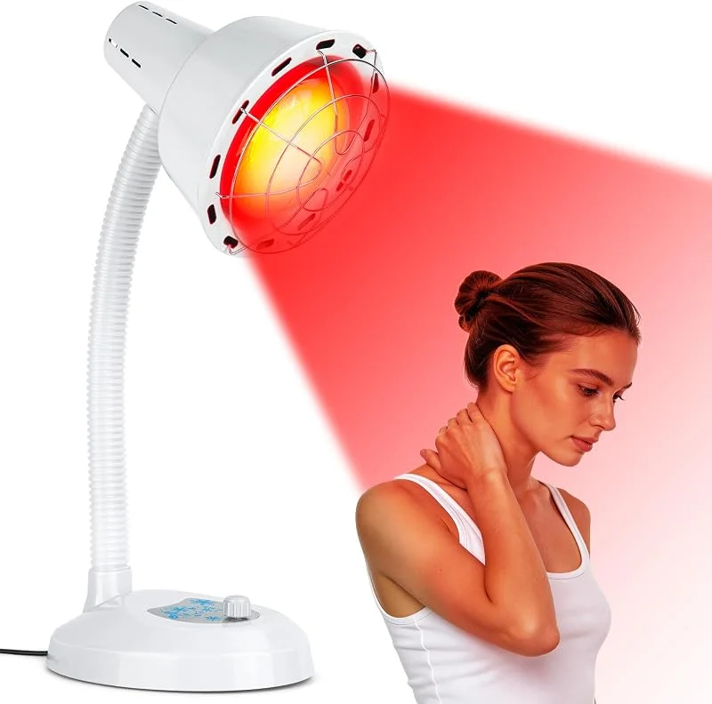Lampada Riscaldante a Luce Rossa da 275 W, Lampada a In-frarossi con Base — Riscaldamento