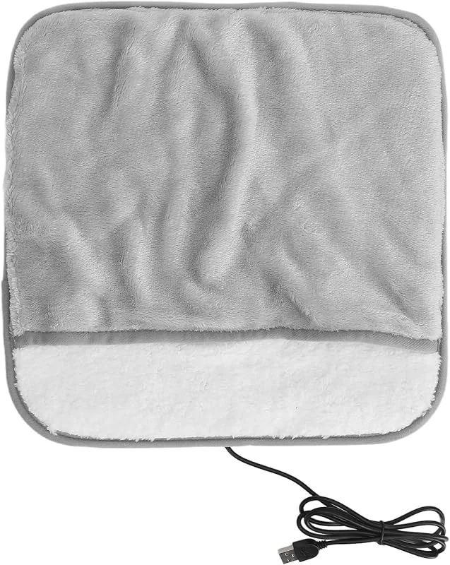 Tappetino riscaldante elettrico per piedi, tasca grande, materiale peluche, antiscivolo, alimentazione USB, scaldapiedi elettrico riscaldato, per divano letto, ufficio domestico — Riscaldamento