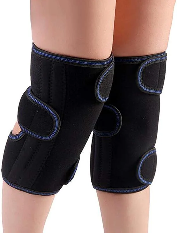 MU Ginocchiera riscaldante Freddo caldo autoriscaldante Magnete Fisioterapia Vecchie gambe fredde Ginocchiere sportive all'aperto (2 pezzi) — Abbigliamento riscaldato