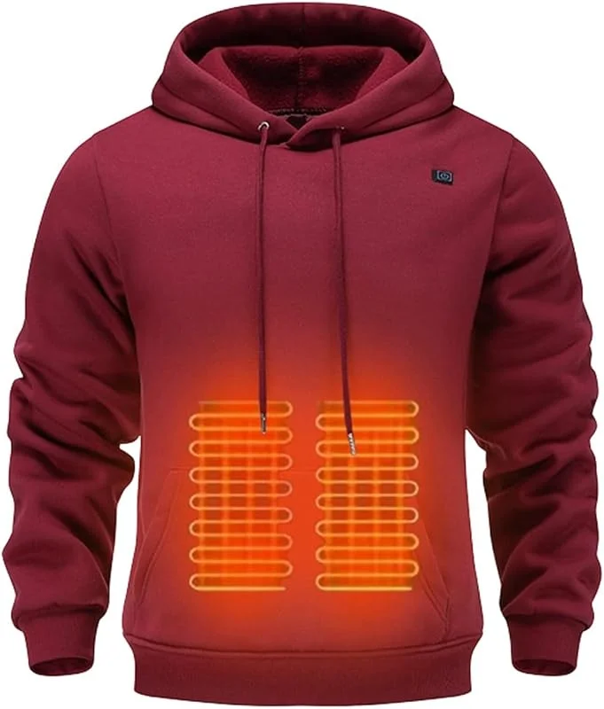 Generico Felpa Riscaldata Unisex, USB Giacca Termica Invernale in Pile, Indumento Riscaldabile per Lavoro E attività Outdoor a Bassa Temperatura — Abbigliamento riscaldato