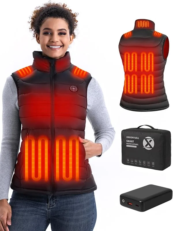 Gilet riscaldante da donna con power bank da 16000 mAh, gilet — Abbigliamento riscaldato