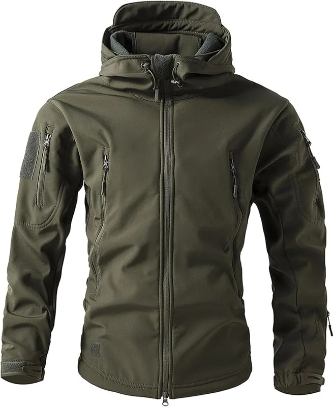 Giacca Da Uomo Zip Running Trekking Riscaldato Cappuccio Lavoro Invernale — Abbigliamento riscaldato