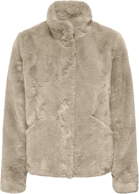 ONLY ONLNEWVIDA Giacca in Finta Pelliccia — Abbigliamento riscaldato