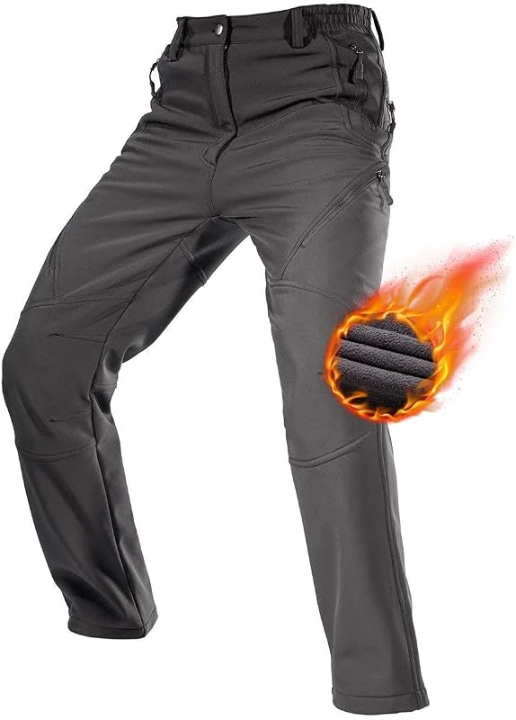 FREE SOLDIER Pantaloni da Lavoro da Uomo per attività All'aperto Pantaloni Softshell Sci Termici Impermeabile Pantaloni Trekking Invernali Pantaloni da Caccia — Abbigliamento riscaldato