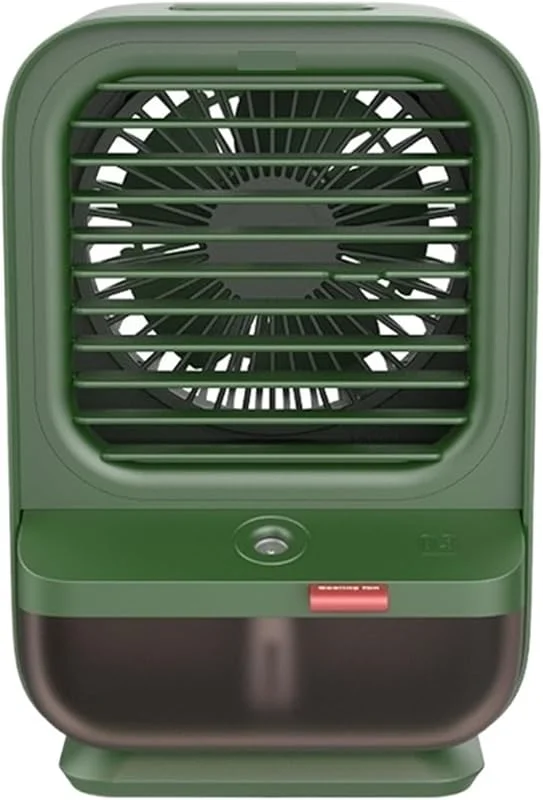 Ventilatore da Tavolo con nebulizzazione d'Acqua Fresca Estiva, umidificatore Ricaricabile Tramite USB, umidificatore, aromaterapia, Luce Notturna Calda per Il Comfort della Stanza di casa