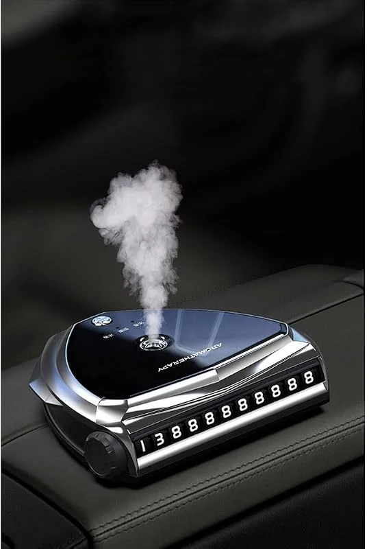 DuBom Diffusore per auto Umidificatore Aromaterapia Olio Essenziale Diffusore USB Deodorante per Auto Aromaterapia Diffusore con Targa Parcheggio