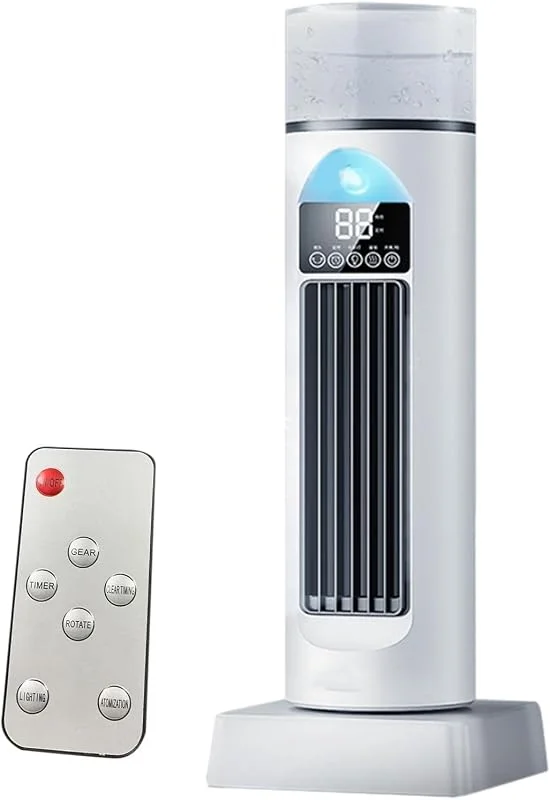 Raffrescatore D'aria Condizionatore Portatile, Dispositivo Rinfrescante Senza Pale Umidificatore Evaporativo Silenzioso Con Timer E Telecomando Per Camera Ufficio