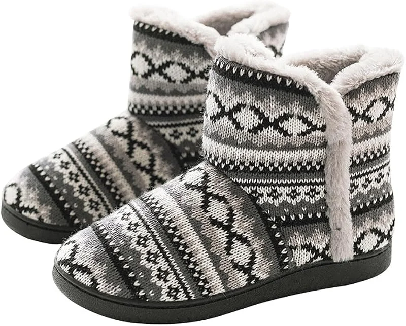 DimaiGlobal Inverno Pantofole da Casa Morbido Antiscivolo Scarpe Caldo Peluche Ciabatte Cotone Scarpe Casa Pattini per Donna Uomo Interne Esterno Stivaletto con Pom Poms — Abbigliamento riscaldato