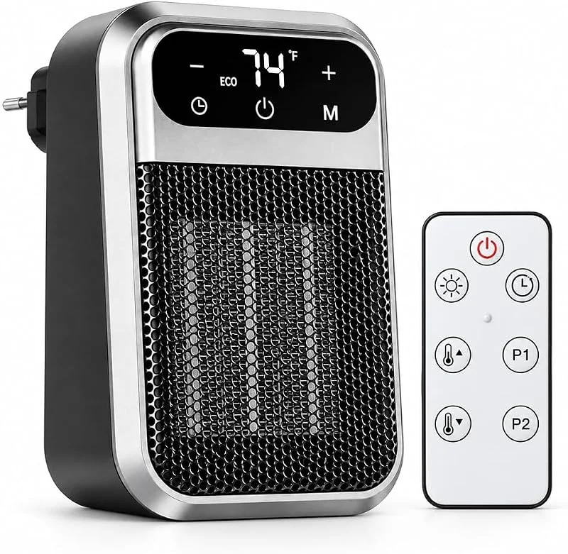 Termoventilatore da Presa in Ceramica 800W con Telecomando — Riscaldamento