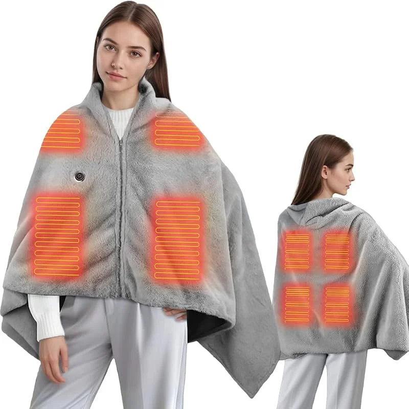 Coperta Riscaldante Elettrica, 147x82 cm Coperta Indossabile Termica Elettrica con 3 Livelli Diregolazione Della Temperatura, Coperta Elettric, Ideale per Donne, per Letto, Casa e Ufficio — Abbigliamento riscaldato