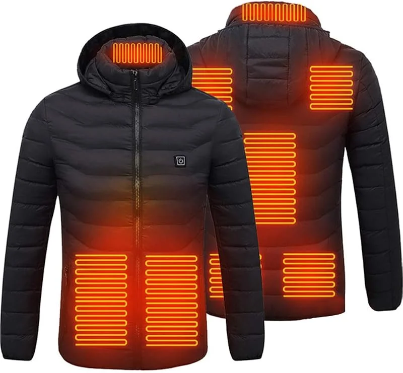 Hidyliu Giacche Riscaldate Giacca Riscaldata Elettrica da Uomo Giacca Riscaldata Antivento Impermeabile con Giacca Riscaldata Invernale a 3 Temperature per l'Abbigliamento Invernale Quotidiano(XL) — Abbigliamento riscaldato