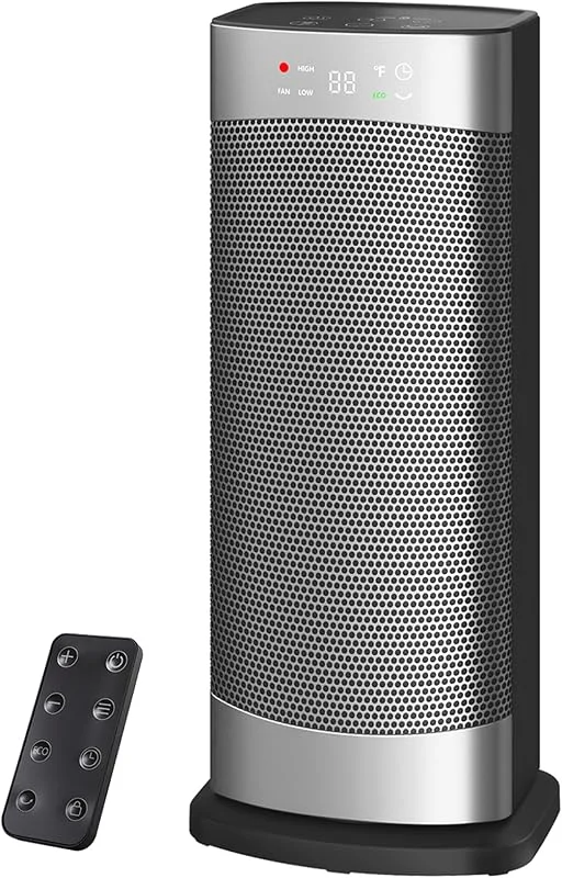 Termoventilatore a risparmio energetico, 1500W, riscaldamento elettrico con termostato, oscillazione a 70°, termoventilatore elettrico in ceramica PTC silenzioso, modalità ECO, timer 24 ore