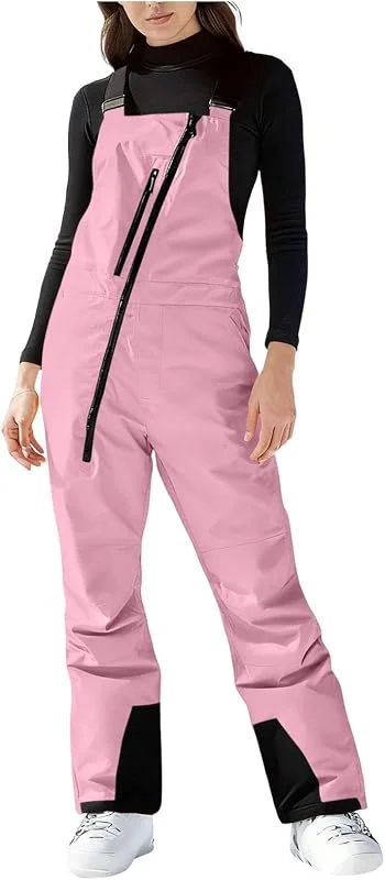 Generico Pantaloni da Sci Donna Salopette Impermeabile Riscaldante al Grafene con Cerniera Bretelle Regolabili Termici Invernali Outdoor Neve Snowboard Montagna Freddo Pista — Abbigliamento riscaldato