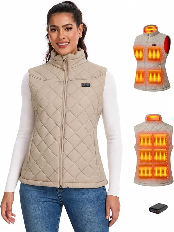 Gilet Riscaldato Donna 7, 4 V con Batteria 16000 mAh，11 Zone Gilet Elettrico — Abbigliamento riscaldato