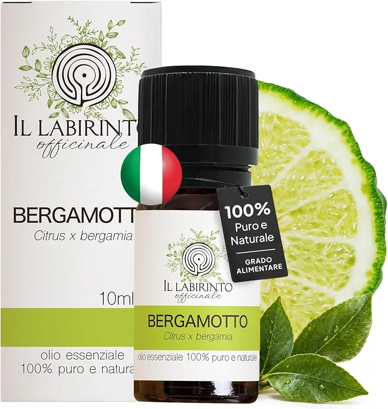Olio Essenziale Bergamotto puro alimentare Italiano Il Labirinto Officinale - Oli Essenziali Naturali - Olio essenziale per Diffusori e Umidificatori, Aromaterapia - Vegano, Prodotto in Italia - 10ml — Umidificatore