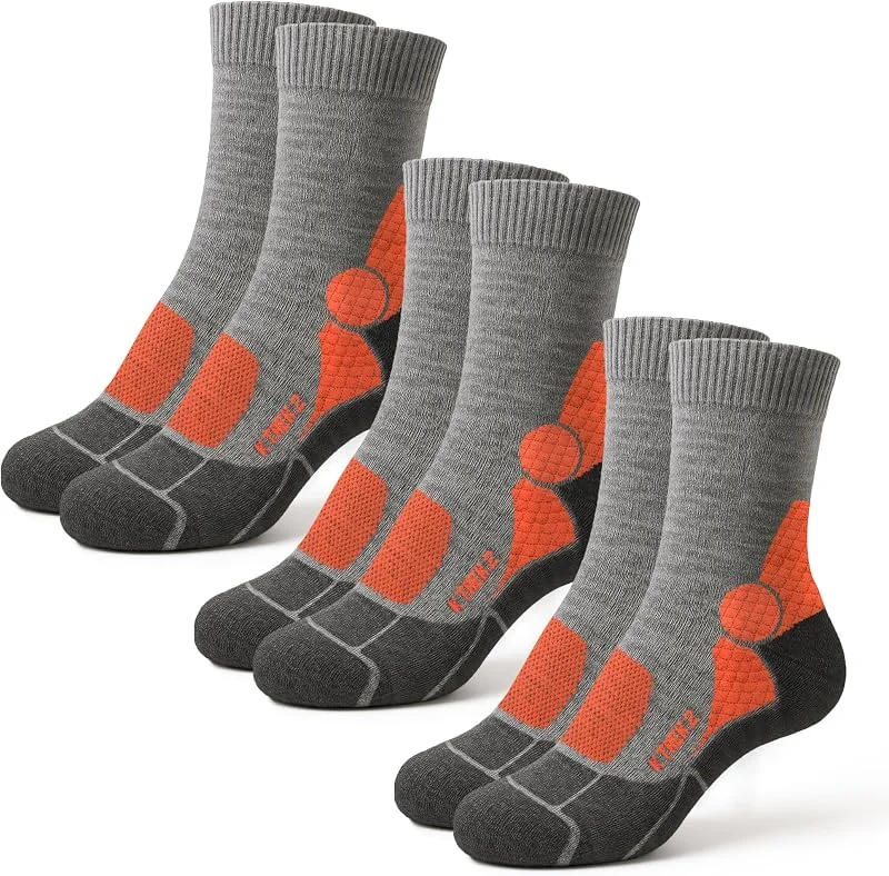 Kaiera - Trek Mid – 3 paia di Calze Tecniche da Trekking in Lana Merino, Comfort 4 Stagioni, Rinforzate e Made in Italy — Abbigliamento riscaldato