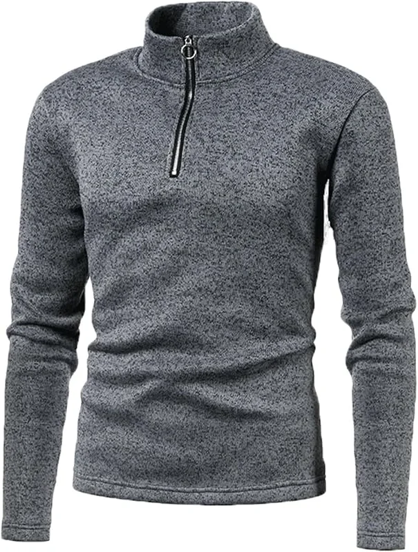 Felpa Coperta Uomo Casual Elegante Slim Fit Zip Sportivo Oversize Manica — Abbigliamento riscaldato