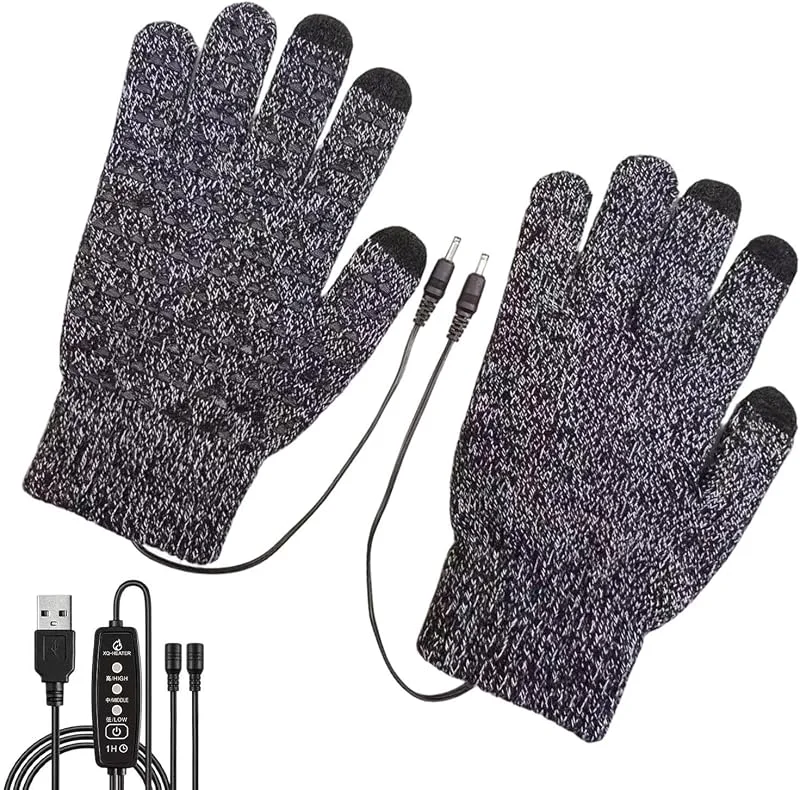 Guanti invernali riscaldati USB antiscivolo lavorati a maglia regolabili 3 — Abbigliamento riscaldato