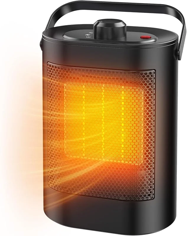 Stufetta Elettrica Basso Consumo 1500W per Uso Domestico, 3 modalità, in Ceramica PTC, Protezione da Surriscaldamento e Ribaltamento, Stufe Elettriche Portatile per Soggiorni, Uffici
