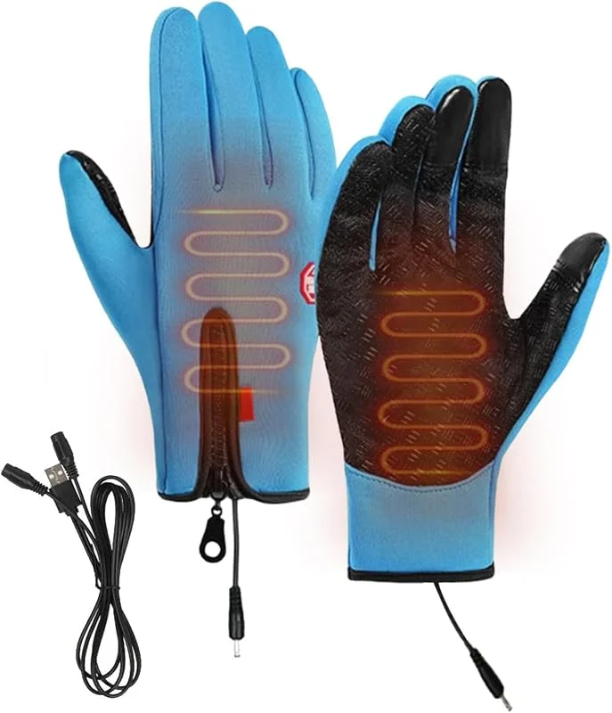 Guanti riscaldanti per le mani fredde, guanti riscaldati da donna, guanti riscaldati da donna che funzionano con i telefoni, guanti elettrici da uomo e donna, per viaggi, pesca, campeggio, corsa, sci — Abbigliamento riscaldato